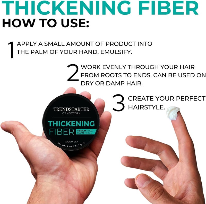 TRENDSTARTER Thickening Fiber - 4oz Medium Hold Matte Finish Hair Clay Pomade - Image 5